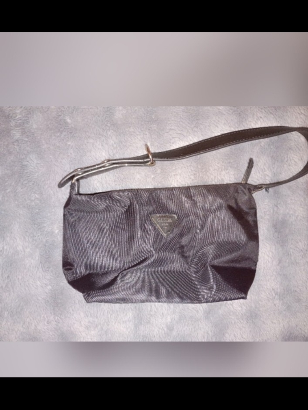 Guess Black Nylon Belt Bag with Triangular Logo